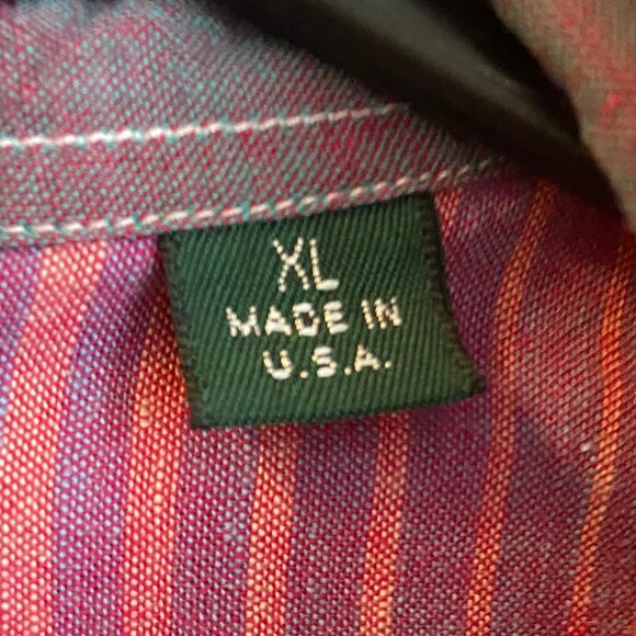 Gitman Vintage Pink Big Madras Check Short Sleeve Button Down, Sz XL - Picture 9 of 9